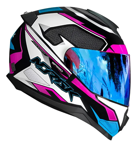 Capacete Norisk Razor Speed Max Rosa e Branco Tamanho 56 | Masculino e Feminino com Design Esportivo