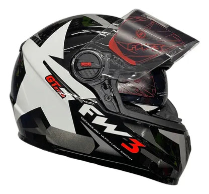 Capacete Integral FW3 GTX Preto e Branco Estrela Original