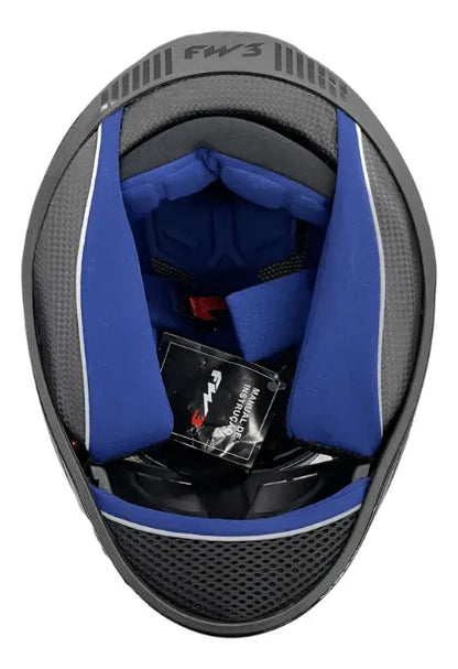 Capacete Integral FW3 GTX Preto e Branco Estrela Original