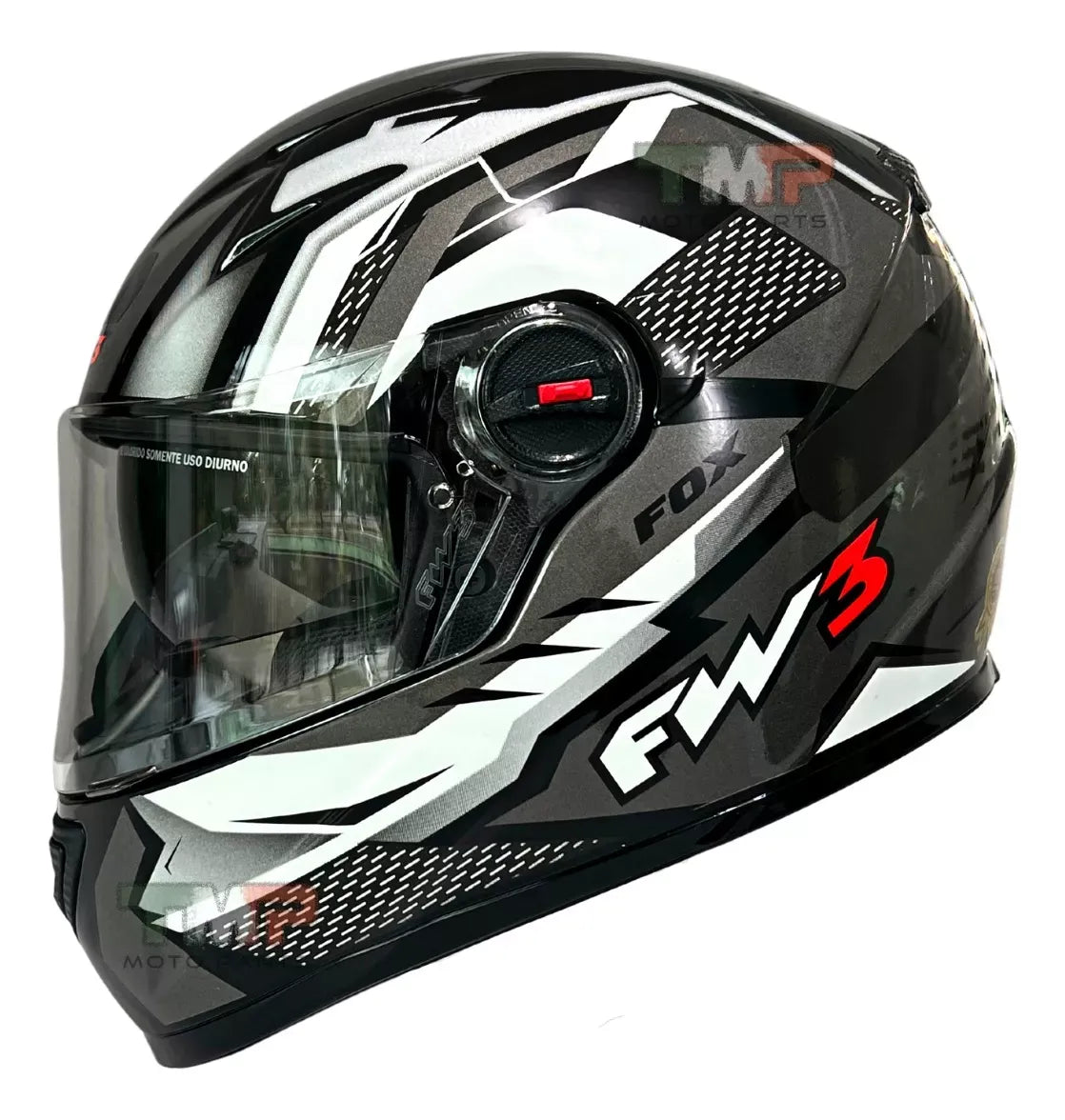 Capacete GTX Fox FW3 com Óculos Solar Interno e Narigueira | Segurança e Conforto para Moto
