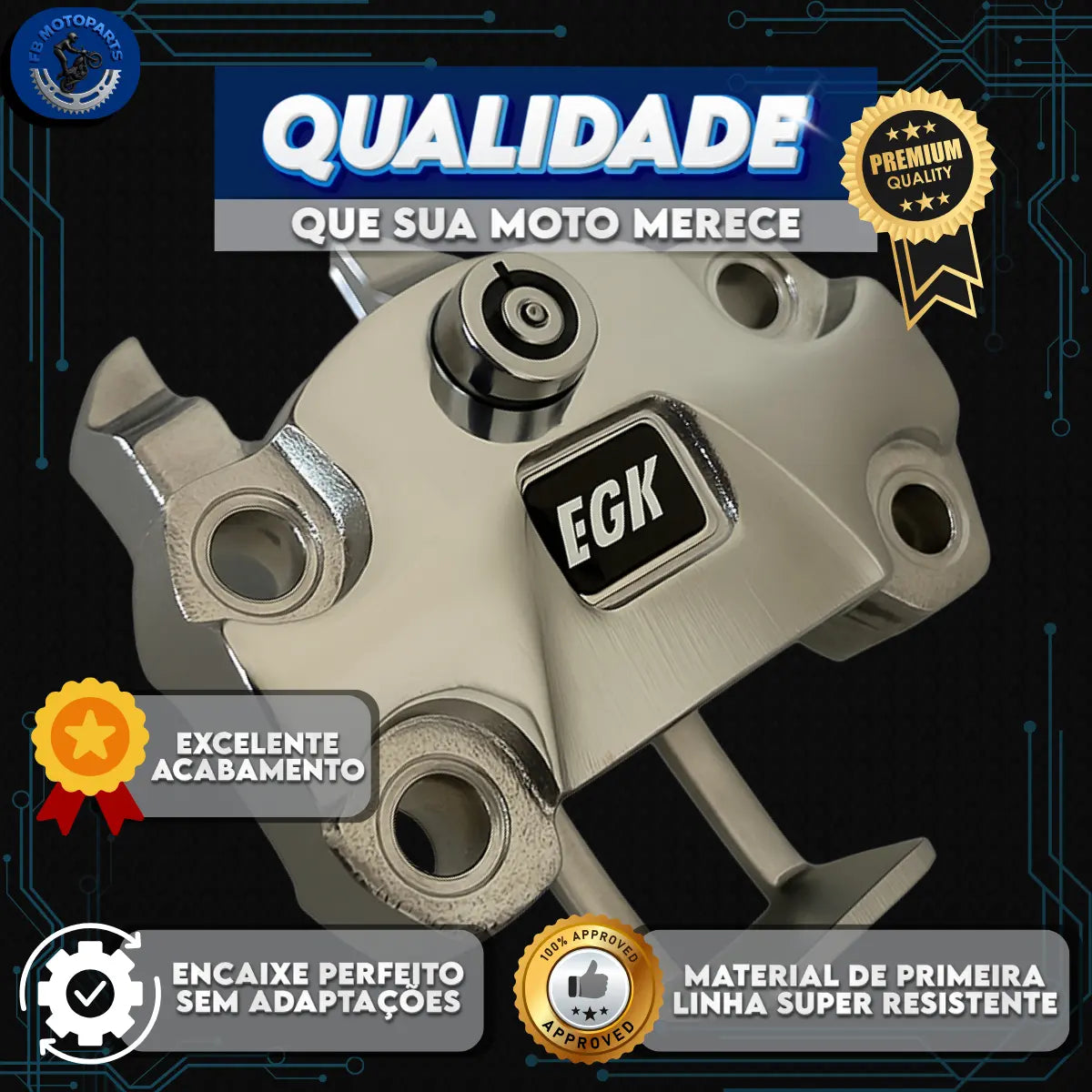 Trava de Ignição Antifurto Cromada para CG 150 e CG 160 Titan Fan | Segurança Reforçada