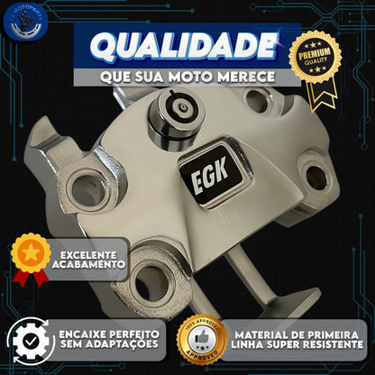Trava de Ignição Antifurto Cromada para CG 150 e CG 160 Titan Fan | Segurança Reforçada