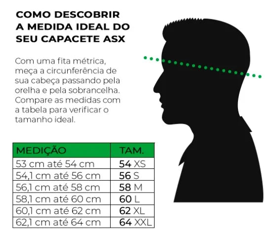 Capacete ASX City Solid Preto Fosco Fechado Tamanho 60/L | Segurança e Conforto para Moto