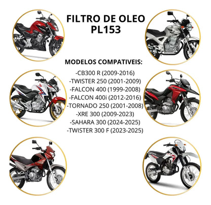 Filtro de Óleo para Honda XRE 300 e Sahara 300 | Compatível com Modelos 2009 a 2026