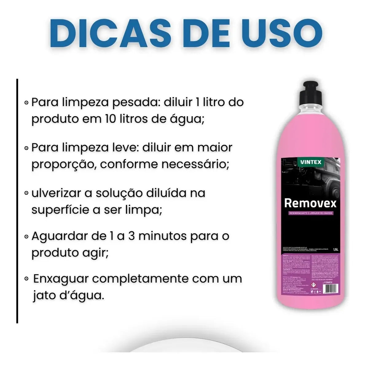 Desengraxante Removex Vintex 1,5L | Remove Graxa, Óleo e Sujeira Pesada de Chassi, Motor e Peças