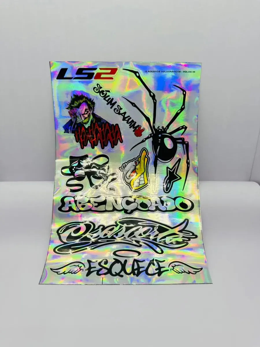 Adesivo Holográfico Aranha Coringa 20x30cm A Prova D'água