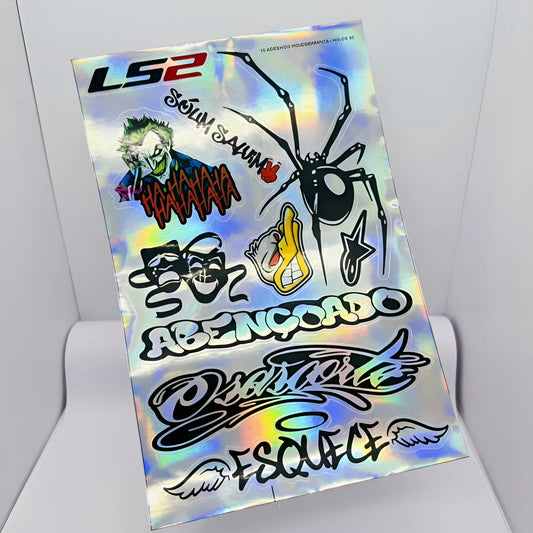 Adesivo Holográfico Aranha Coringa 20x30cm A Prova D'água