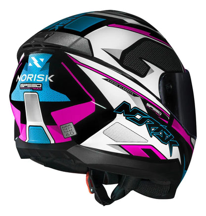 Capacete Norisk Razor Speed Max Rosa e Branco Tamanho 56 | Masculino e Feminino com Design Esportivo