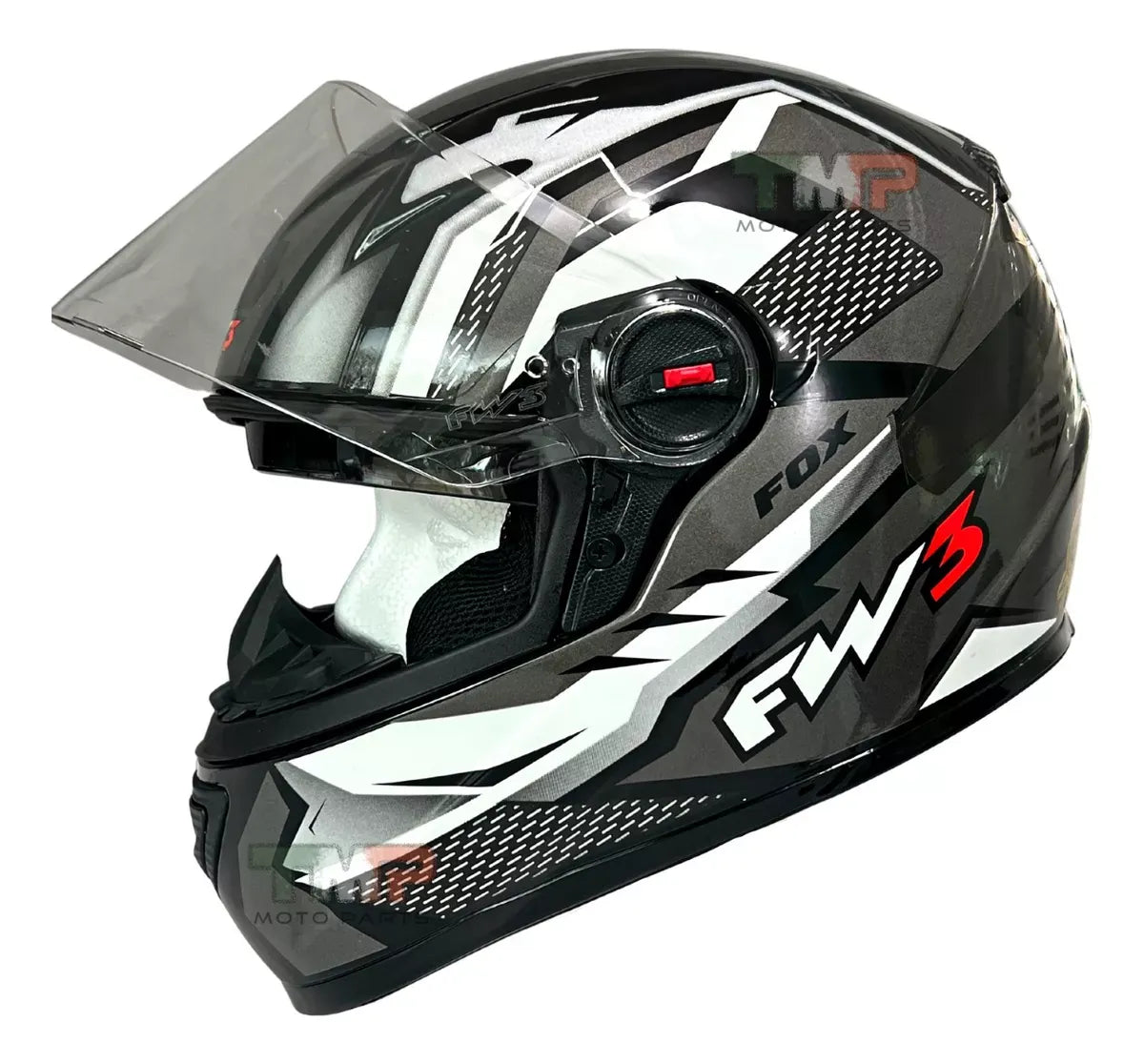 Capacete GTX Fox FW3 com Óculos Solar Interno e Narigueira | Segurança e Conforto para Moto