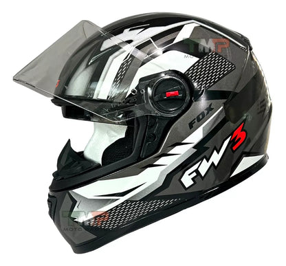 Capacete GTX Fox FW3 com Óculos Solar Interno e Narigueira | Segurança e Conforto para Moto