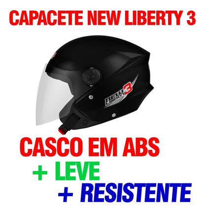Capacete Aberto Pro Tork New Liberty 3 com Viseira | Segurança, Conforto e Leveza para Motociclistas