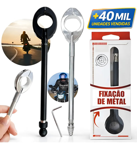 Antena Corta Pipa para Moto em Inox | Proteção Contra Cerol e Linha Chilena