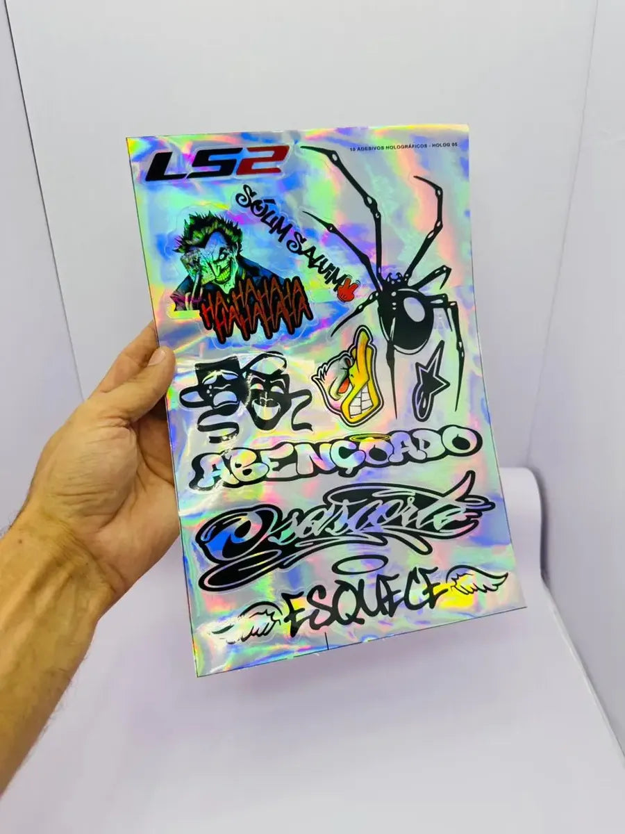 Adesivo Holográfico Aranha Coringa 20x30cm A Prova D'água