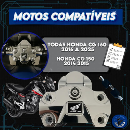 Trava de Ignição Antifurto Cromada para CG 150 e CG 160 Titan Fan | Segurança Reforçada