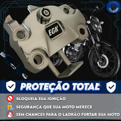 Trava de Ignição Antifurto Cromada para CG 150 e CG 160 Titan Fan | Segurança Reforçada