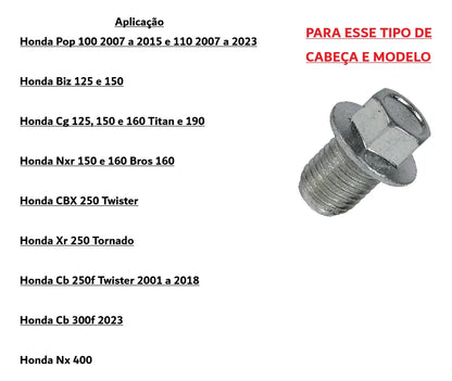 Chave para Bujão de Óleo Honda | CG, Bros, XRE, Pop e Biz – Troca de Óleo