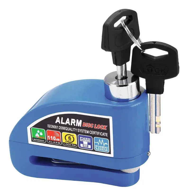 Cadeado Antifurto com Alarme Sensor de Movimento e 2 Chaves | Segurança Reforçada para Moto e Bicicleta