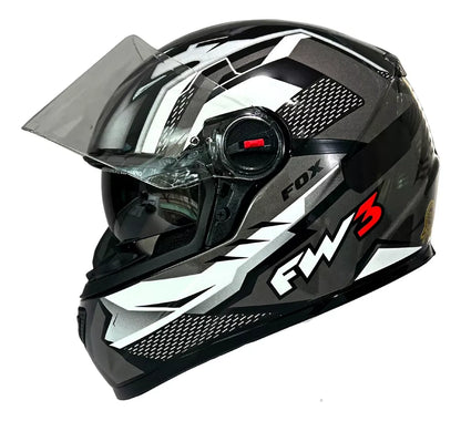 Capacete GTX Fox FW3 com Óculos Solar Interno e Narigueira | Segurança e Conforto para Moto