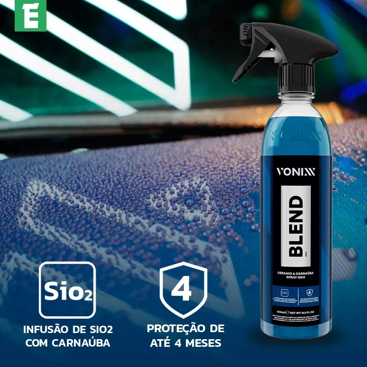Cera Vonixx Blend 500ml com Flanela Microfibra | Proteção Duradoura e Brilho Intenso