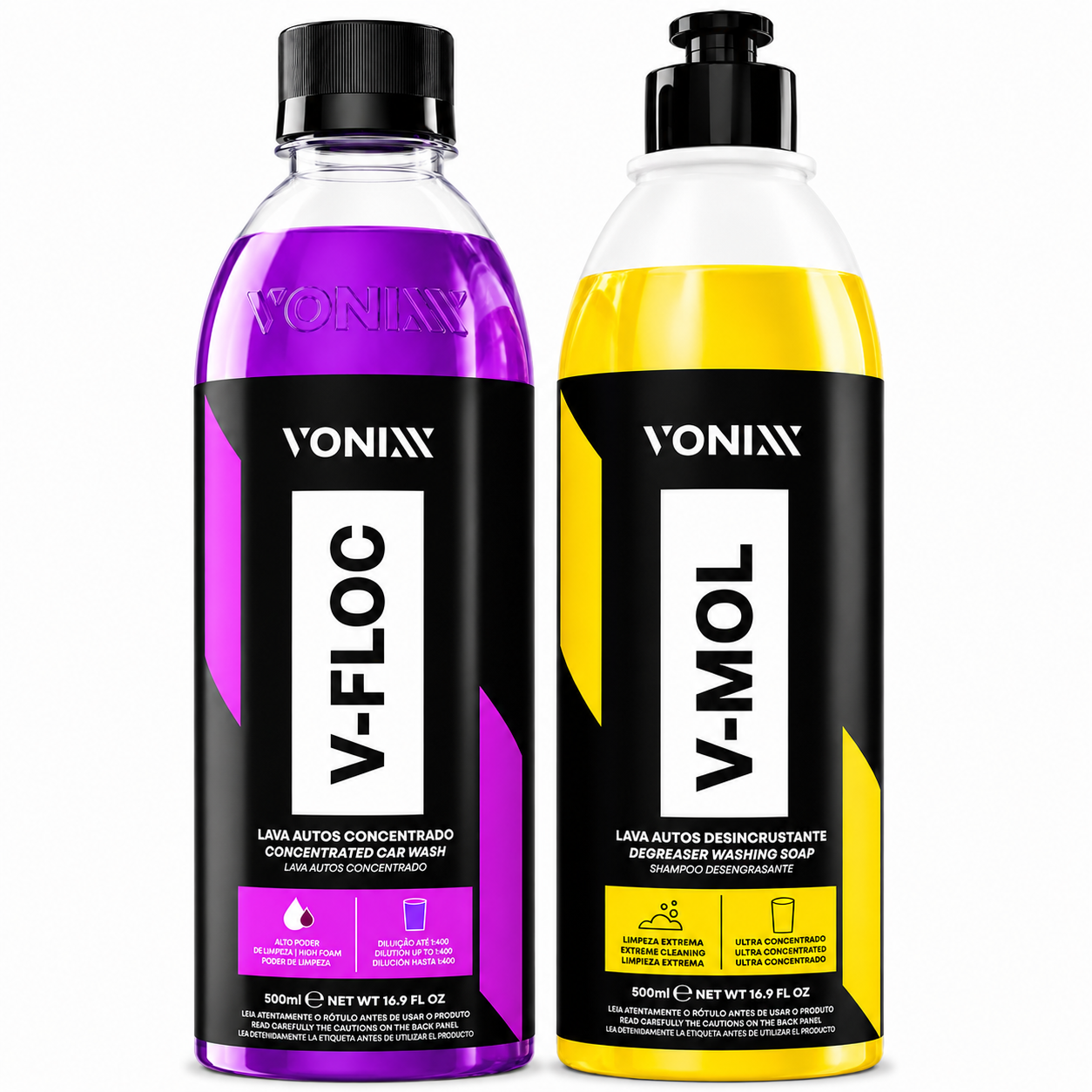 Kit Shampoo Automotivo Esfregação Neutro V-floc V-mol Vonixx