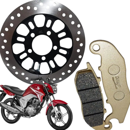 Kit Disco de Freio Dianteiro com Pastilhas para Titan 150 Mix 2009 a 2015 e Fan 150